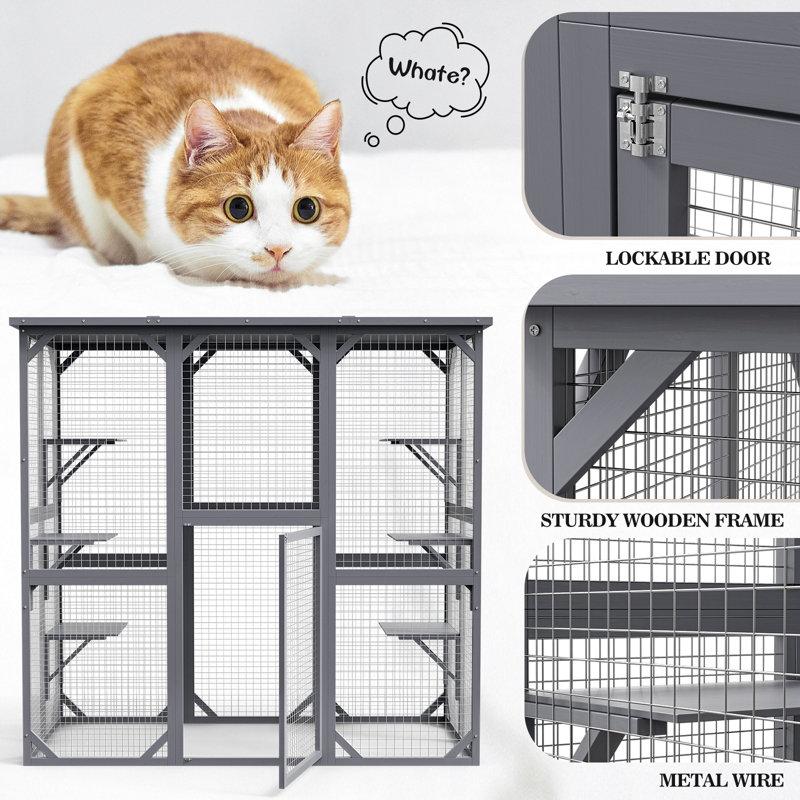 IKIFLY Indoor Outdoor Playpen Catio Outdoor Cat Enclosure Large Cat House Waterproof Reviews Wayfair